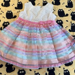 Children’s Place Dress 3-6 Months Lace Colorful Ribbon White Fancy Spring Lined