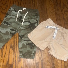 Baby Boy Gap Carters Lot Of 2 Camo Pants Khaki Shorts 3 Mo