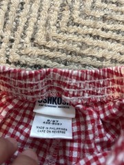 Vtg Osh Kosh Pants Red Gingham Sz 2T Belt Summer Cotton Picnic 4th Of July