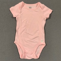 Fruit of the Loom Bodysuit Baby Girl 6-12M Pink Ribbed Side Snap One Piece Basic