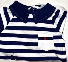 ROCK A BYE BABY sleeper white/navy STRIPED motif size 3-6 months