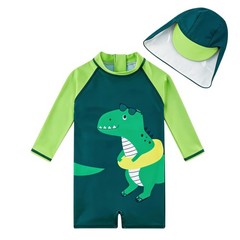 Baby Boys Swimsuit Toddler One Piece Dinosaur Bathing Suit with Back Zipper L…