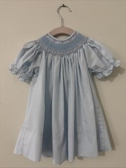 Sweet Angela By Rosalina Smocked Baby Girl Dress Blue Pink Floral 24 Months
