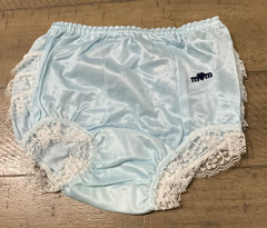 VINTAGE MARTHA’S MINIATURES MOM RUMBA NYLON PANTY SZ 3 NWOT BABY BLUE RUFFLED