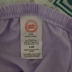 Wonder Nation Girls Fit & Flare Dress Purple Bow Ruffle Puff Sleeve 6-9M Zip
