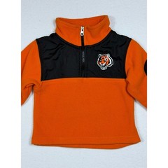 NFL Team Apparel Cincinnati Bengals Toddler Fleece 1/4 Zip Pullover Orange 2T