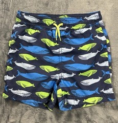 Janie And Jack Boys Whale Swim Trunks Size 3 Drawstring Lined Board Shorts