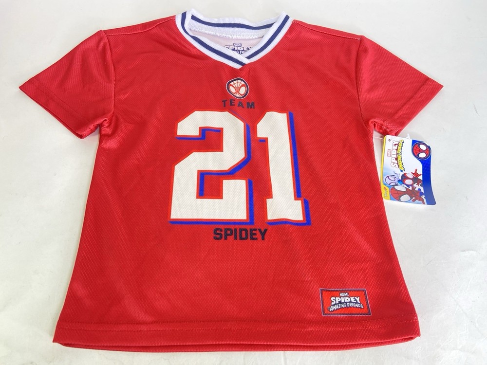 Marvel Spidey Superhero Activewear Jersey Short Sleeve Tee T-Shirt Boys Size 3T