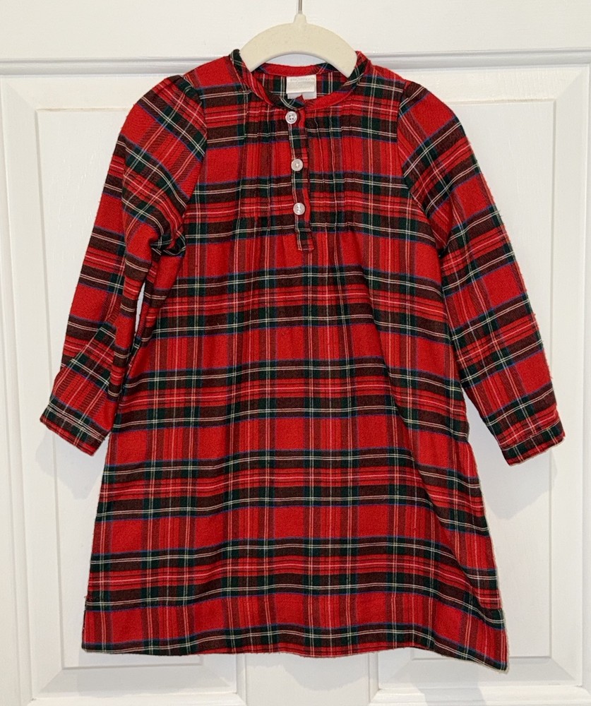 Edgehill Collection Boutique Red Tartan Plaid Nightgown Toddler Girls Size 2T 2