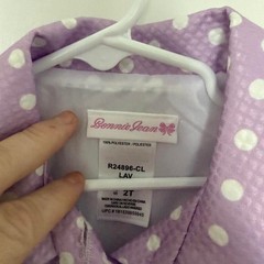Bonnie Jean Lavender Polka Dot Ruffle Trench Coat Jacket 2T