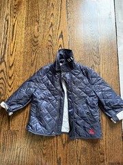 Burberry Quilted Jacket Toddler 18M Navy Blue Nova Check Baby London Spring Kids