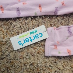Baby Carters Fish 2-Way Zip Sleep & Play Size 6 to 9 mths w/ Footies Sleeper