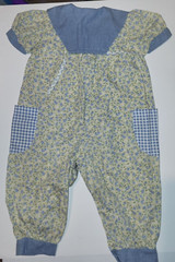 baby baluga New York SS Longall One Piece Light Blue & Yellow Floral & Checks 2T