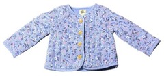 Baby B’Gosh 12M Blue Quilted Floral Jacket Buttons Long Sleeve Outerwear Coat