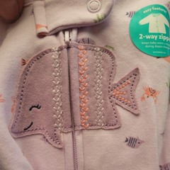 Baby Carters Fish 2-Way Zip Sleep & Play Size 6 to 9 mths w/ Footies Sleeper