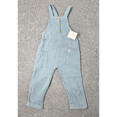 Little Planet Organic Cotton Gauze Overalls Toddler 3T Blue Kidcore Play Casual