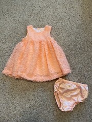 Baby Girl Size 12 Month Salmon Dressy Dress/bloomers