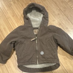 Berne Toddler Hooded Full Zip Lined Canvas Jacket Brown 2T Pockets