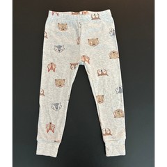 Carters Toddler 2T Pajama Pants Gray Forest Animal Fox Bear Leggings (1309)
