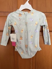 Baby Girls’ Disney Winnie The Pooh One Piece Green Rash Guard Size 12 Months NWT