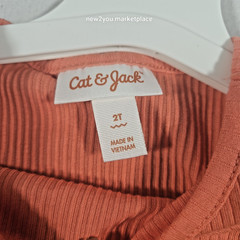 Cat & Jack Sleeve Dress Toddler Girls Size 2T Salmon Color New With Tags