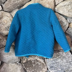 L.L. Bean Quilted Full Snap Teal Turquoise Lightweight Jacket Size 12-18 Months