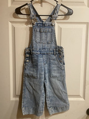Jordache Unisex Baby XS (4-5) Blue Cotton Denim Overall One-Piece Pockets