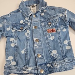 Disney Mickey Mouse All Over Print Jean Denim Jacket Size 3T 3 Toddler