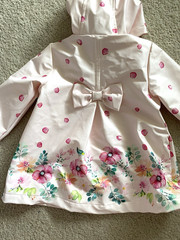 Little Me Baby Girls Raincoat with Hood Pretty Floral Front Zipper Size 18 Month