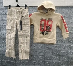 New Rock Star Original Beau Beige Hoodie&Hutch Beige Stacked Jean Set Size 3 T