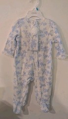 Little Me Baby Girl Blue Floral Footed Sleeper Romper 6 Months NWT Boys Unisex