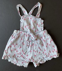 Vintage Baby Girl Wrap Around Ruffle Romper Sunsuit Ice Cream Cone Print