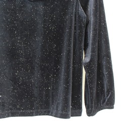 J.Crew Crewcuts Girls BLACK Sparkly Velvet Ruffle Neck Long Sleeve Top Size 3
