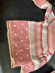 Ralph Lauren Girls 18M Pink Multicolor Striped Hooded Knit Cotton Sweater
