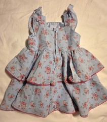 Audrey Camille Toddler Girls Layered Floral Ruffle Dress Light Blue Size 2T