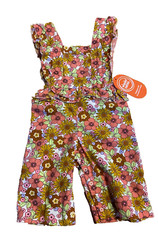 NEW BABY GIRL 12 M months ELEVATED ROMPER floral long overalls spring fall
