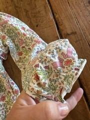 Magnetic Me. Magnetic Closure Romper. Precious Bunnies & Tulips & Ruffles. 9-12M