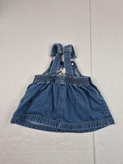 Vintage Disney Minnie Mouse Denim Overall Dress Embroidered Toddler 12 Months