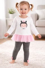 Carter’s Toddler Girls’ 2 Piece Cat Tulle Top & Pom Pom Legging Set 2T