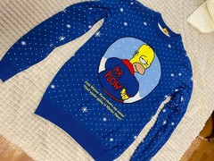 The Simpsons Xmas Jumper Sweater Child Size XS Christmas Mr Plow Homer Santa