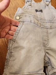 Osh Kosh B’Gosh 12 Month Overalls Shorts Carpenter Loop Light Denim Straps Snaps