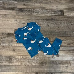 Hanna Andersson Size 12-18 months Blue Narwhal 100% Organic Cotton Pajama Set