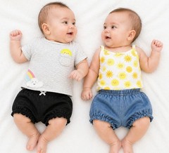 Carter’s Baby Girls’ 4-Piece Sun Top/Bodysuit & Bubble Shorts Set 3 Months
