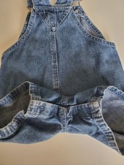 Vintage Disney Mickey Mouse Denim Jeans Overalls Shorts Toddler 24M 90s Y2K