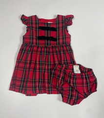 CREWCUTS Baby Girls Red Plaid Dress and Bloomers Size 12-18 Months