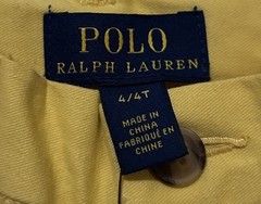 NWT Polo Ralph Lauren Toddler Boys 4T Shorts Yellow Chino Preppy