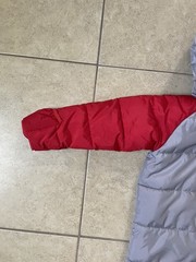 NIKE Baby Puffer Snowsuit One Piece Bunting Racer Silver/Red 24 Months