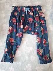 Matilda Jane Floral Pants 6-12 Months Rayon Elastic Waist Relaxed Fit