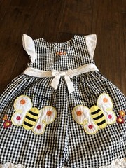 Youngland Black And White Checked Bumblebee/Butterfly Outfit 24M