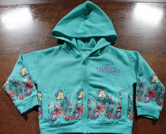 The Little Mermaid Full Zip Hooded Sweatshirt Hoodie 2T Toddler Youth Disney